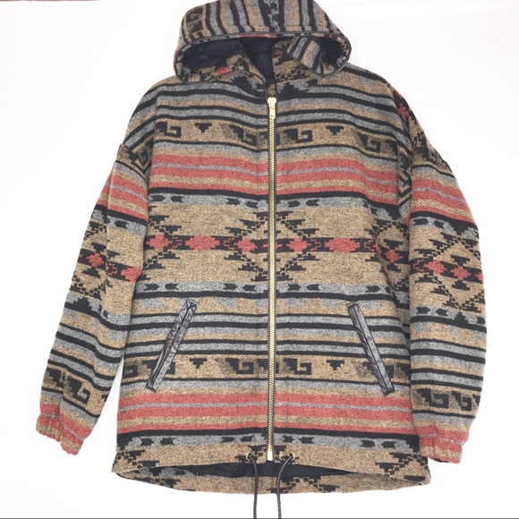 Forever 2 Aztec Tribal Hooded Coat Nwt 